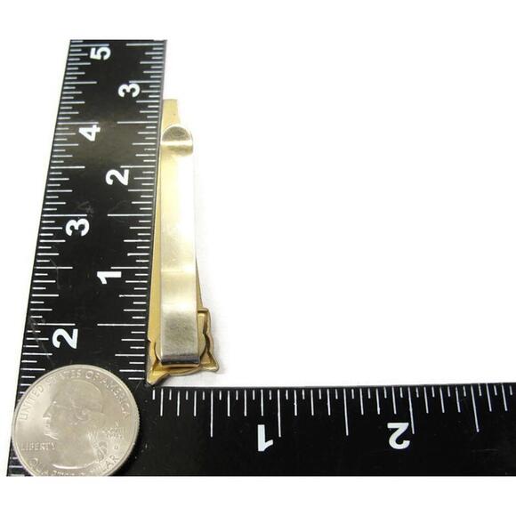 2 3/4" Hand Saw Silver Tone & Gold Tone Vintage Neck Tie Bar / Clip - Picture 13 of 13